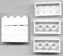 6 weiße Legosteine