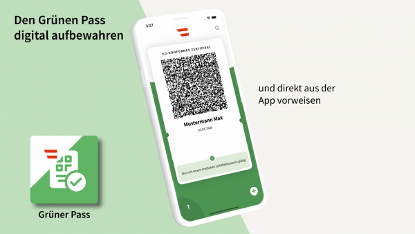 Screenshot Grüner Pass