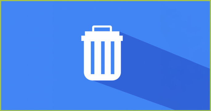 © Pixabay License | Bildquelle: https://pixabay.com/illustrations/material-icon-material-design-1307676/ | Urheber:in: Nikin Papierkorb auf blauem Hintergrund