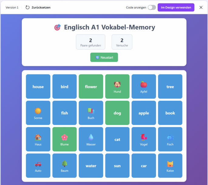 Bildquelle: Canva | Urheber:in: Florian Wanner Vokabel Memory
