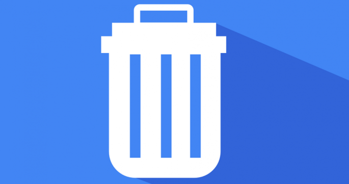 © Pixabay License | Bildquelle: https://pixabay.com/illustrations/material-icon-material-design-1307676/ | Urheber:in: Nikin Papierkorb auf blauem Hintergrund