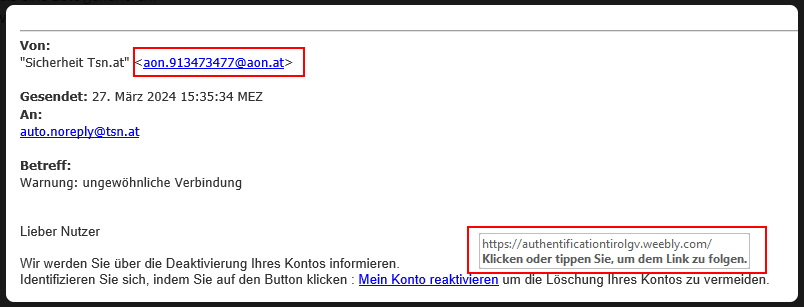 Phishing Mail 1