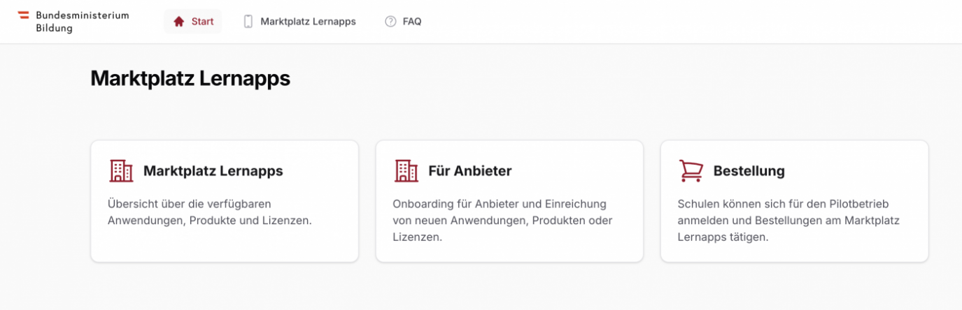 Screenshot Marktplatz Lernapps