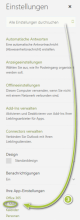 Auswahl der Einstellungen für E-Mail