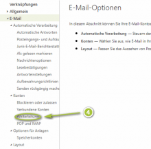 Auswahl von Weiterleitung