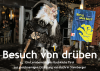Krampus mit Buch "Besuch von drüben"