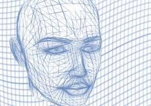 Zeichnung eines dreidimensionalen Gesichts