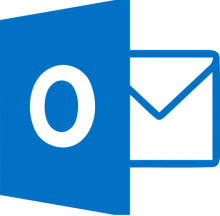 Logo von Microsoft Outlook - blauer geöffneter Brief mit einem O auf dem Umschlag