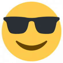 Lachender Smiley mit Sonnenbrille