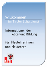Titelseite der Broschüre Willkommen im Tiroler Schuldienst