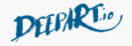 Logo von Deepart.io - geschwingener Schriftzug DEEPART.io in blauer Farbe