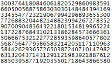 Die ersten Stellen der 49. Mersenne-Primzahl, der derzeit größten bekannten Primzahl