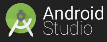 Logo von Android Studio 1.0 - links ein Zirkel in einem grünen Kreis, rechts der Schriftzug Android Studio