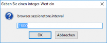 Fenster für die Eingabe des gewünschten Wertes