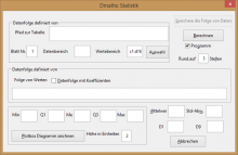 Screenshot des Statistikdialogs von Dmaths