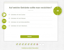 Spielbildschirm mit einer Beispielfrage