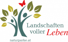 Logo von Landschaften wollen Leben - stilisierter Baum mit Blättern, daneben der Schriftzug "Landschaften wollen Leben"