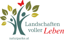 Logo von Landschaften wollen Leben - stilisierter Baum mit Blättern, daneben der Schriftzug "Landschaften wollen Leben"