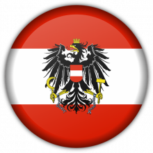 Österreichischer Staatsadler auf rot-weiß-rotem Hintergrund