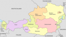 Karte von Österreich mit den einzelnen Bundesländern