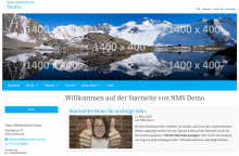 Startsite der Demoversion von TSNweb