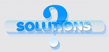 Großes Fragezeichen in der Mitte, darüber beziehungsweise davor steht "solutions"