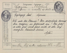 Telegramm der Kaiserin Zita von Österreich aus dem Jahr 1912