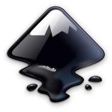 Logo von Inkscape - schwarzer nach oben spitz zulaufender Tropfen