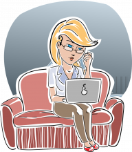 Frau mit Laptop