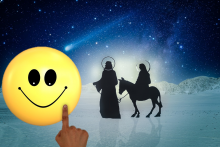 Josef und Maria mit Smiley 