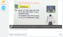 Lehrpersonen können auch Aktivitäten erstellen (Foto, Zeichnung, Text, Video, Notizen, Link), kommentieren & liken.