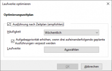Defragmentierung zeitgesteuert