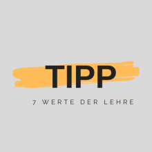 Tipp 7 Werte der Lehre (Schriftzug)