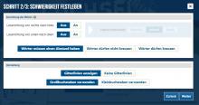 Screenshot: Menüfenster im Expertenmodus - Schritt 2 Darstellungseinstellungen werden angezeigt