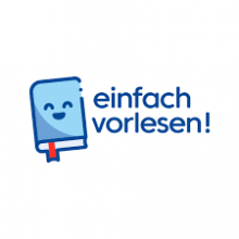 Blaues Buch mit Gesicht - Logo der Internet-Seite www.einfachvorlesen.de