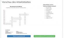 Screenshot Vorschau des Kreuzworträtsels