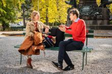 Caroline im Gespräch mit dem Historiker Dr. Matthias Egger