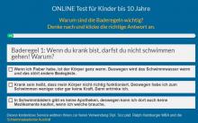 Online Quiz mit vier Auswahlmöglichkeiten