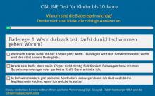 Online Quiz mit vier Auswahlmöglichkeiten