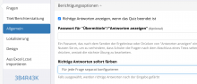Screenshot Berichtungsoptionen
