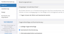 Screenshot Fragenreihenfolge