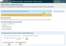 Einstellungen Zwei-Faktor-Authentifizierung
