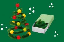 Weihnachstbaum in der Schachtel Weihnachtsbaum aus Pfeifenputzer