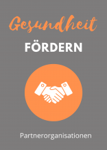 Schriftzug Gesundheit fördern - Partnerorganisationen