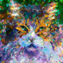 Gesicht einer Katze im Stile Monets