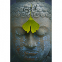Buddha mit Aufschrift Digital Well-Being