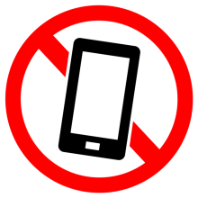 Verbotsschild mit einem Smartphone