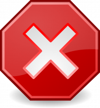 Stopptafel mit einem X in der Mitte