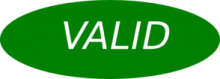 grünes Feld mit der Inschrift "Valid"