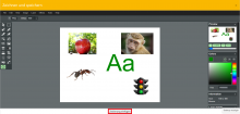 Screenshot Zeichenprogramm Sketch - Button Zeichnung einfügen ist markiert